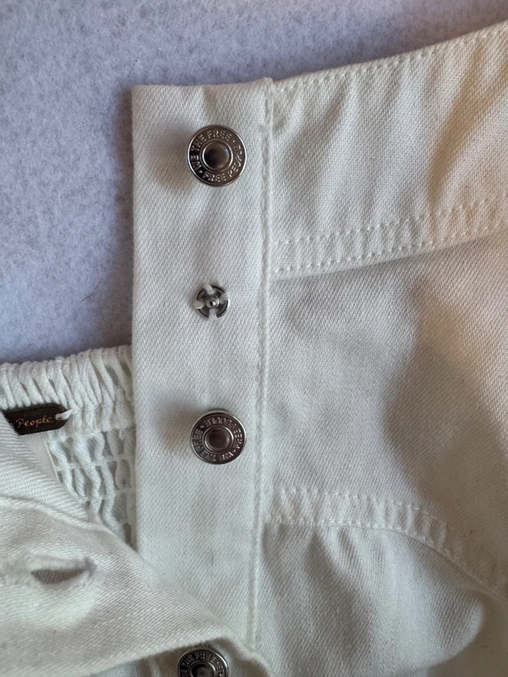 Boho Chic Cottagecore Free People Just Jill Denim Maxi Dress Medium Ivory Medium - Picture 12 of 13